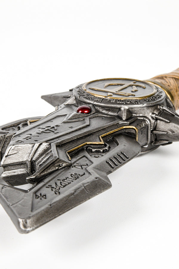 Image: DOOM Eternal Crucible Hilt Replica closeup of blade guard view 3