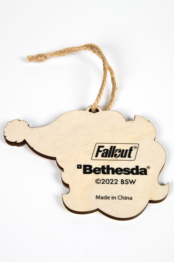 Image: Fallout Vault Girl Wooden Ornament back view