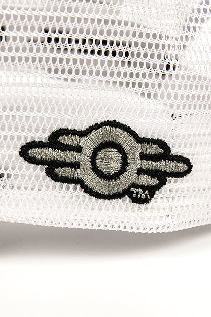 Image: Fallout Vault-Tec Baseball Cap closeup of side embroidery